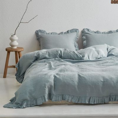 Set di copertura per coperte di lino francese lavato 100TC antibatterico sostenibile
