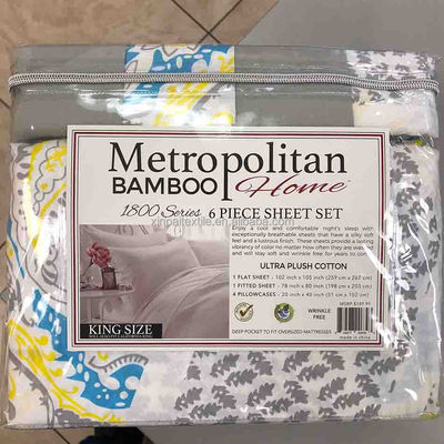 NO Riempimento Stampa massiccia Tessuto in microfibra 80gm 100% poliestere lenzuola da letto Set 6pcs