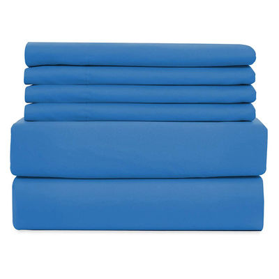 100% di poliestere solido in tessuto di microfibra Set di lenzuola da letto piatta 4 o 6pcs lavabile