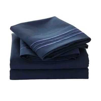 200TC Tre righe ricamo L' albergo di lusso lenzuola Set con 100% poliestere microfibra
