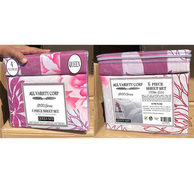 6pcs King Size Microfiber Sheet Set in stile europeo e americano con modello solido