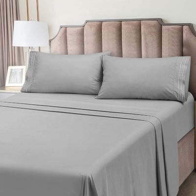 Trasforma la tua camera da letto in un accogliente rifugio con 4 PCS Set di lenzuola ricamati in 3 righe