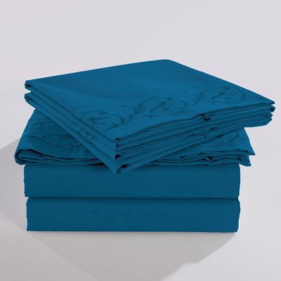 No riempimento eleganti e moderni fiori a rotoli set di fogli ricamati 4pcs 100% poliestere