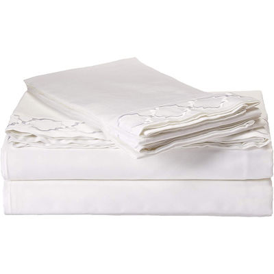Lenzuola da letto ricamata in microfibra super morbida, set full size 4pcs, fresca e traspirante.