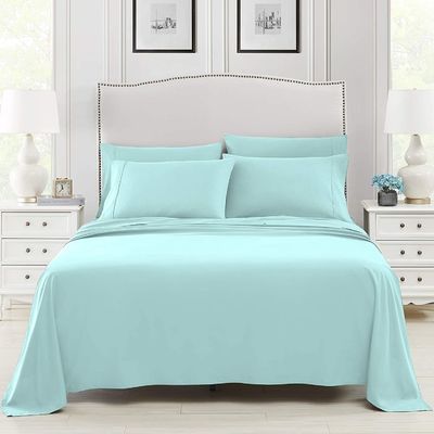 6 PC Set di biancheria da letto in microfibra super morbida resistente alle rughe e alla sbiadimento per tasche profonde da 14'