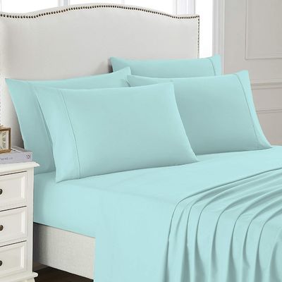 6 PC Set di biancheria da letto in microfibra super morbida resistente alle rughe e alla sbiadimento per tasche profonde da 14'