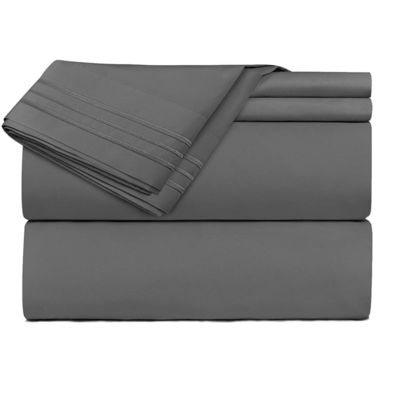 4pcs Tre righe ricamo Hotel comodino lenzuola da letto 100% poliestere