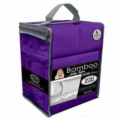 6pcs Soft Brushed 2200 Conteggio dei fili Foglio di tessuto di bambù Set senza riempimento Lavabile in macchina