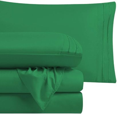 Ricamo 2 linee lenzuola da letto set 4pcs per USA 100% poliestere microfibra materiale