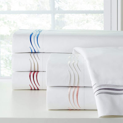 Home Set di lenzuola ricamata Set di biancheria da letto in standard nazionali Grado di resistenza al colore