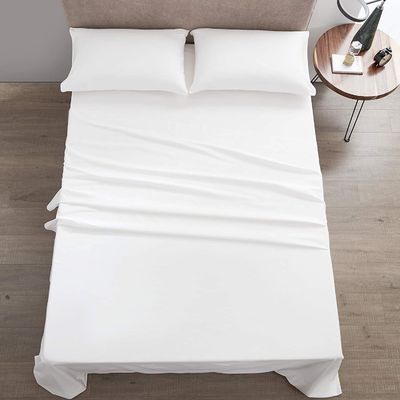 4 pezzi di cotone 100% di lusso morbido traspirante di tasca profonda lenzuola da letto set con portatile