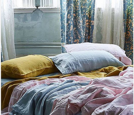 Lenzuola di lino lavata pura Set di biancheria da letto di lino europea personalizzabile e può essere personalizzato