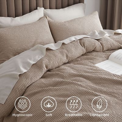 Aggiungi un tocco di lusso alla tua camera da letto con il set di copertura per coperte in cotone al 100%