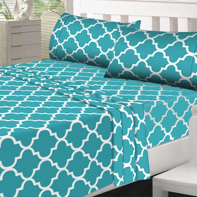 Set di lenzuola da letto personalizzato di lusso di 4 pezzi con 300 fili