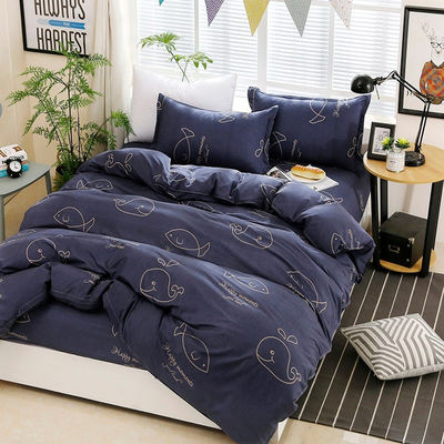 Set di biancheria da letto da quattro pezzi per tutte le stagioni Principessa e tende Lenzuola lavata a pietra per bambini taglia completa