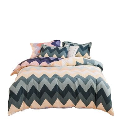 Bianco 4 pezzi 100% di cotone Set di biancheria da letto da copriletto a colori personalizzati Set di lenzuola da letto