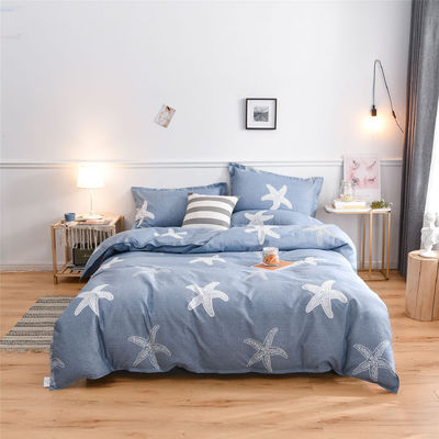 Bianco 4 pezzi 100% di cotone Set di biancheria da letto da copriletto a colori personalizzati Set di lenzuola da letto