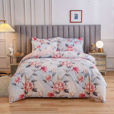 Bianco 4 pezzi 100% di cotone Set di biancheria da letto da copriletto a colori personalizzati Set di lenzuola da letto