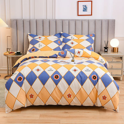 Bianco 4 pezzi 100% di cotone Set di biancheria da letto da copriletto a colori personalizzati Set di lenzuola da letto