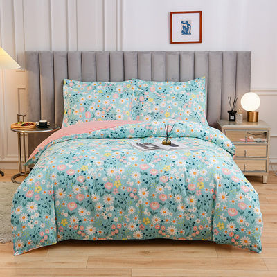 Bianco 4 pezzi 100% di cotone Set di biancheria da letto da copriletto a colori personalizzati Set di lenzuola da letto