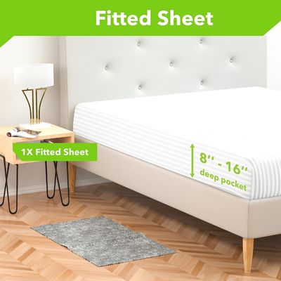 500 filettini 100% cotone lenzuola satinato tessuto Damasco a righe camera da letto essenziale