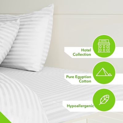 500 filettini 100% cotone lenzuola satinato tessuto Damasco a righe camera da letto essenziale