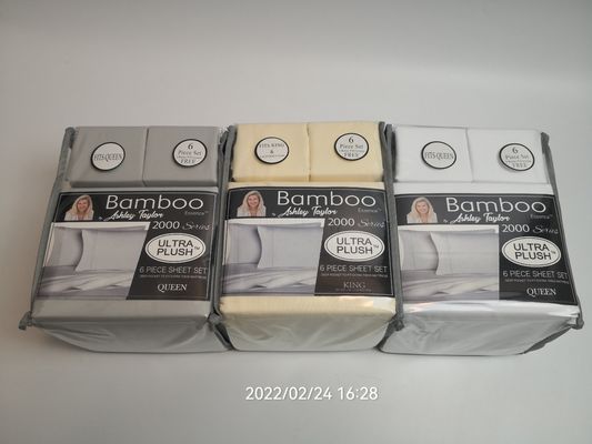 Moderno stile 2200 Conteggio dei filtri Bambù Stoffa Set 6pcs Set di lenzuola Set cuscino