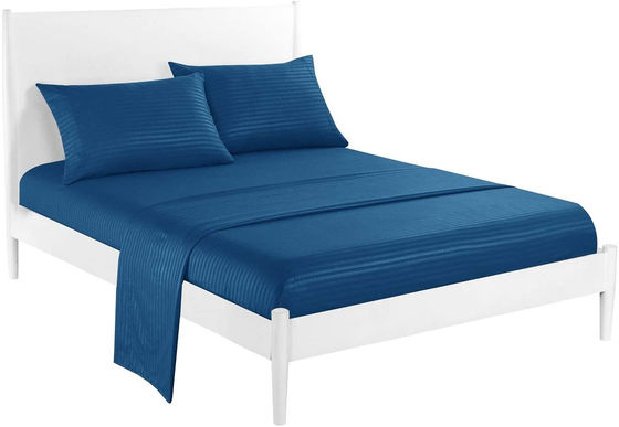 Satin Stripe 90GSM Microfibra Extra Soft Luxury Lenzuola Set 3pcs 4pcs Navy Deep Pocket