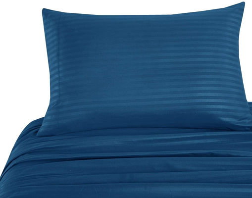 Satin Stripe 90GSM Microfibra Extra Soft Luxury Lenzuola Set 3pcs 4pcs Navy Deep Pocket