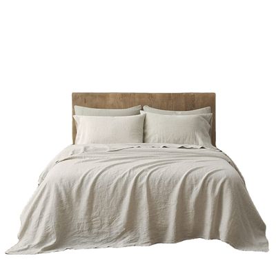 Pietra grandezza regina biancheria da letto francese lavata Set di 4 biancheria da letto 100% lino puro stile Europa