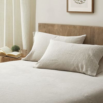 Pietra grandezza regina biancheria da letto francese lavata Set di 4 biancheria da letto 100% lino puro stile Europa