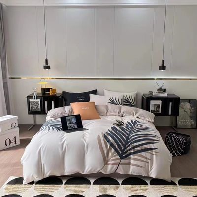 Set di lenzuola da letto da quattro pezzi per copertura di copriletto di aloe cotone per la pelle con densità 133x72