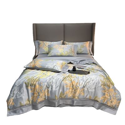 100%TENCEL 300TC 60S Densità di tessuto Tencel Fiori Copertura di copertura di cotone Set di biancheria da letto