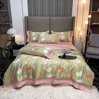 100%TENCEL 300TC 60S Densità di tessuto Tencel Fiori Copertura di copertura di cotone Set di biancheria da letto
