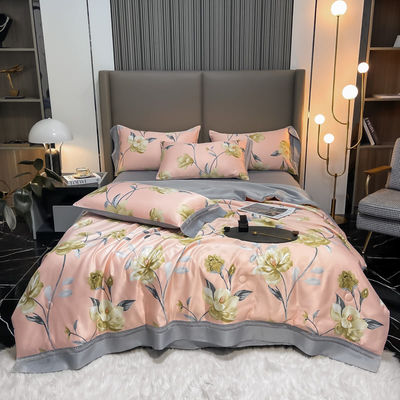 100%TENCEL 300TC 60S Densità di tessuto Tencel Fiori Copertura di copertura di cotone Set di biancheria da letto