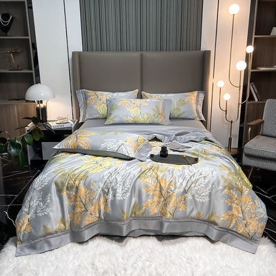 Stylish Tencel Modal Sheet Pillowcase Set con copertura di copertura ricamata e coperture per cuscini