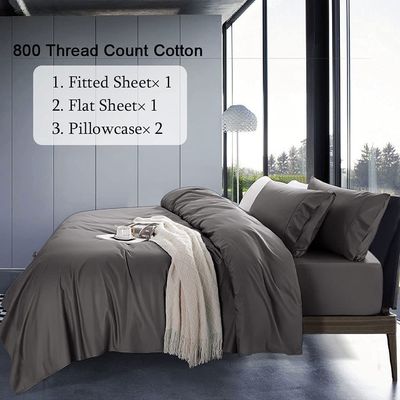 Set di lenzuola per il riscaldamento della camera da letto in cotone egiziano puro al 100% con 800 fili