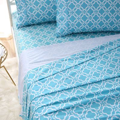 Set di lenzuola in microfibra di flannella personalizzato -Luxury Printed 4 Piece Bedding Collection per hotel