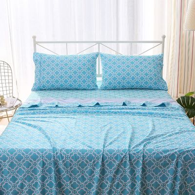 Set di lenzuola in microfibra di flannella personalizzato -Luxury Printed 4 Piece Bedding Collection per hotel