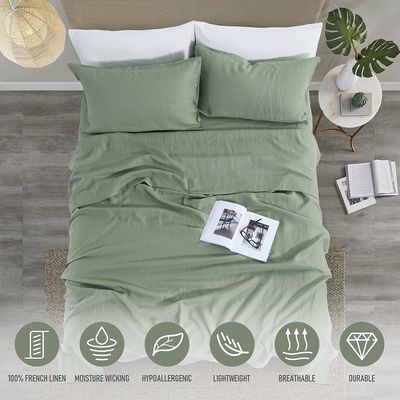 Tasca profonda 1,5-2 kg di lusso Lenzuola francese lavata in pietra lenzuola da letto 3 pezzi stile lusso