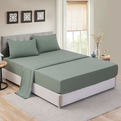 Lenzuola di cotone lavato 100% non riempitibile da 4 pezzi per un sonno rilassante