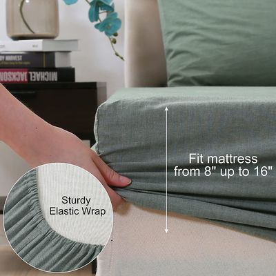 Lenzuola di cotone lavato 100% non riempitibile da 4 pezzi per un sonno rilassante