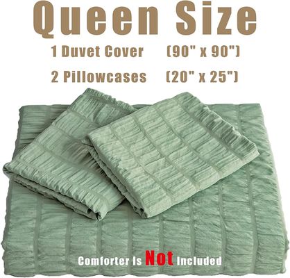 Seersucker Customisable Set di copertina per coperte da tre pezzi Set di biancheria da letto di lusso stile unico