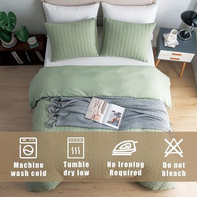 Seersucker Customisable Set di copertina per coperte da tre pezzi Set di biancheria da letto di lusso stile unico