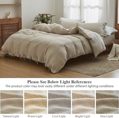 Colore massiccio 100% di lino Set di copertina 3pcs Disegno personalizzabile